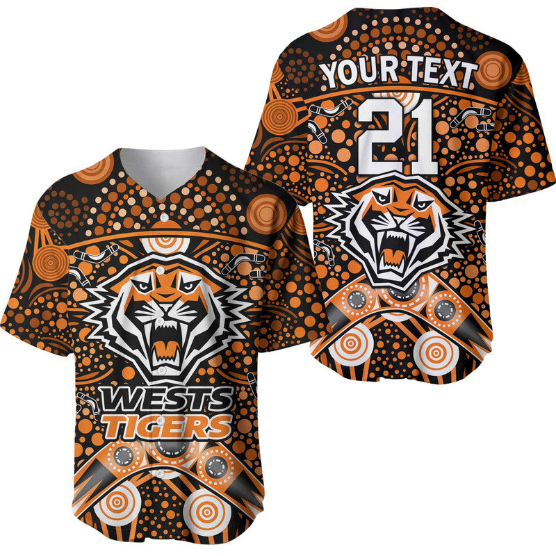 custom-personalised-wests-tigers-rugby-baseball-jersey-boomerang-indigenous-dots