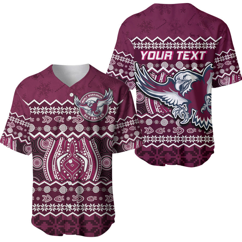 custom-personalised-manly-warringah-maroon-sea-eagles-christmas-vibe-baseball-jersey