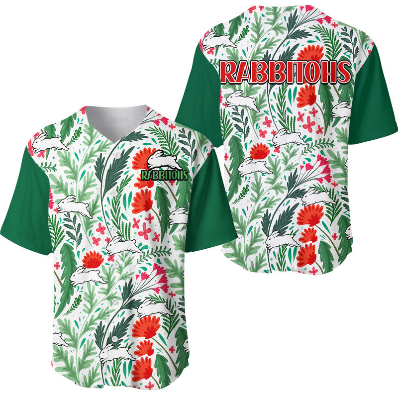 rabbitohs-poppy-flowers-field-baseball-jersey