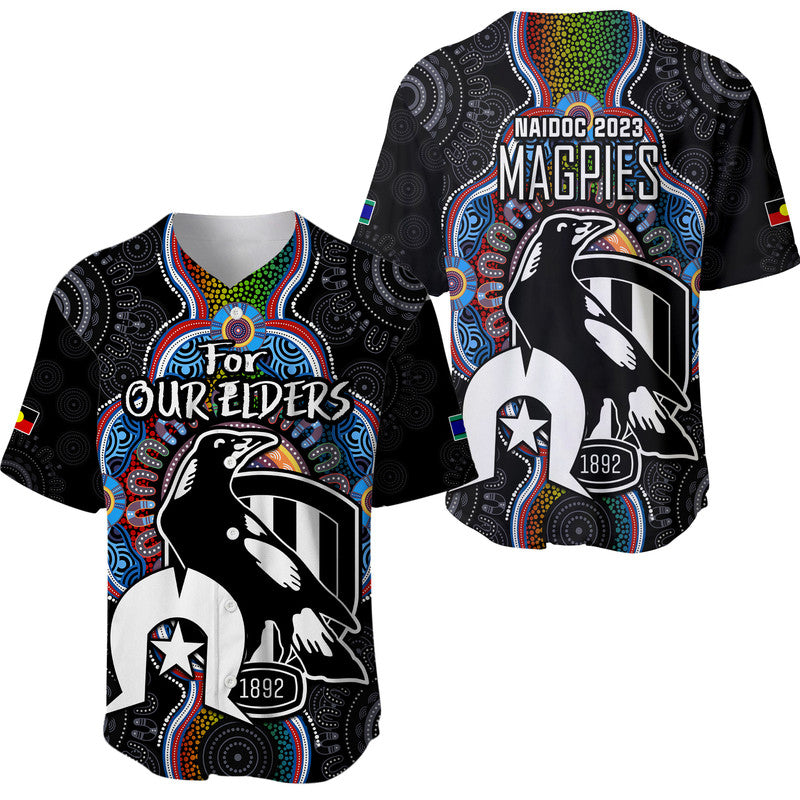 magpies-football-naidoc-week-2023-baseball-jersey-for-our-elders-indigenous