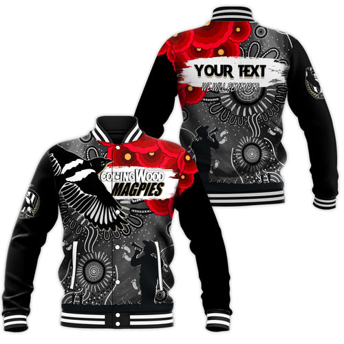 custom-personalised-collingwood-magpies-indigenous-anzac-day-baseball-jacket-we-will-remember