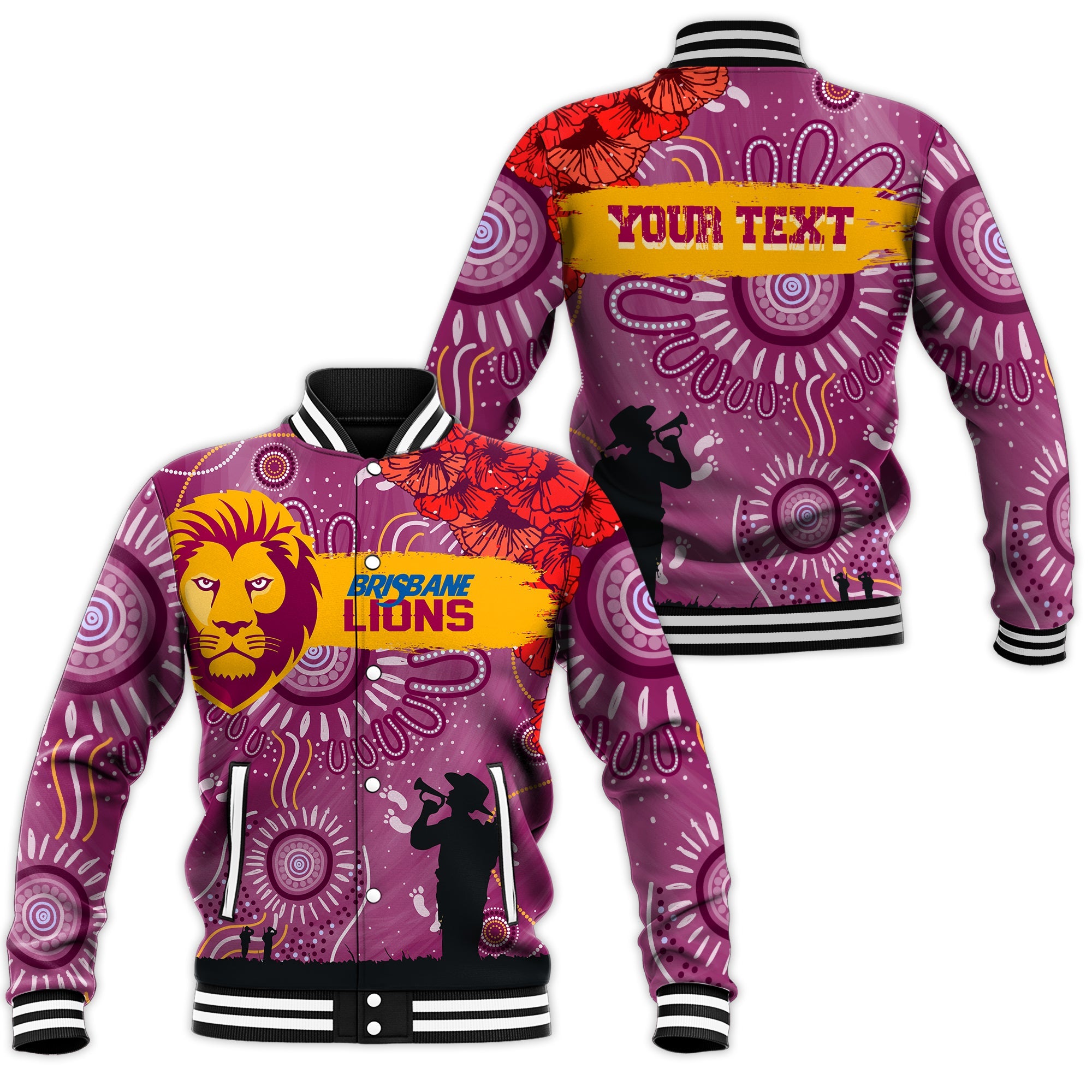 custom-personalised-brisbane-lions-indigenous-anzac-day-baseball-jacket-we-will-remember