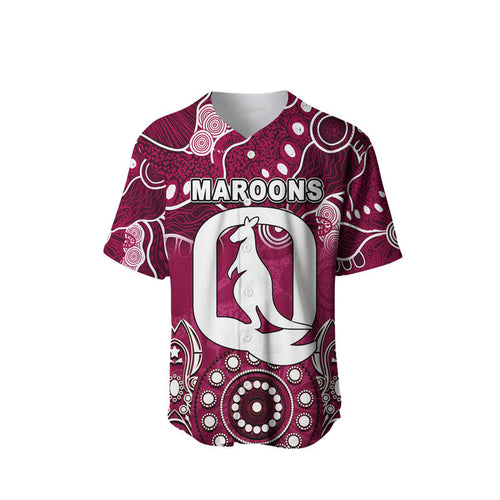 (Custom Personalised) Queensland Maroons Baseball Jersey Aboriginal  LT6
