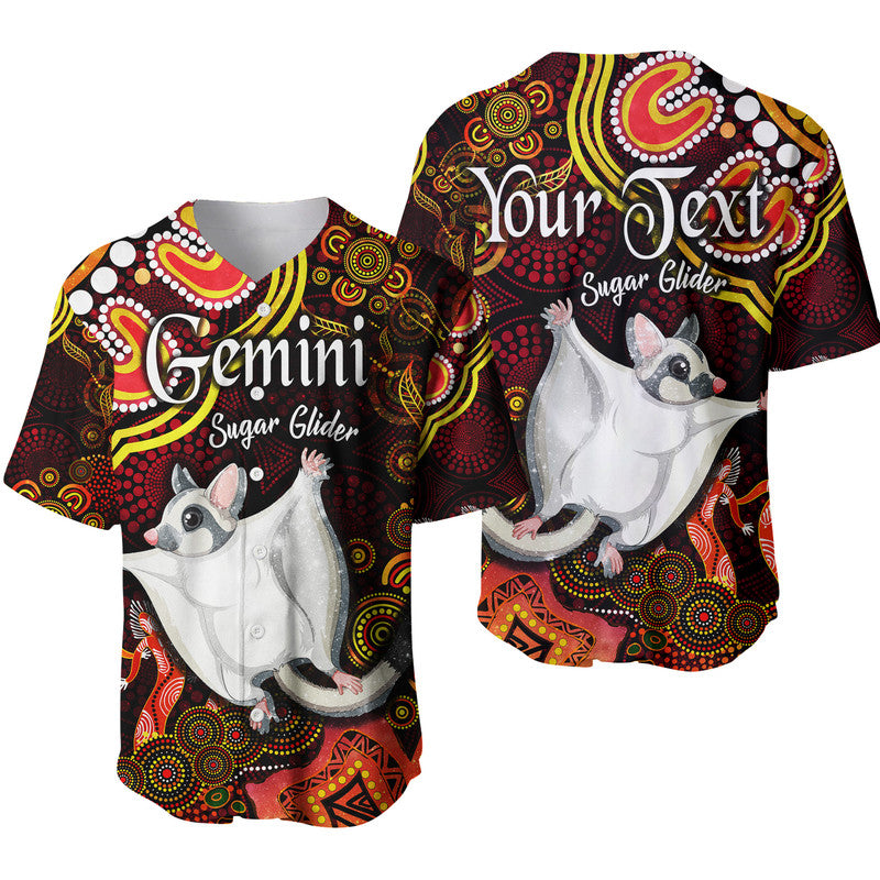 custom-personalised-australian-astrology-baseball-jersey-gemini-sugar-glider-zodiac-aboriginal-vibes-red