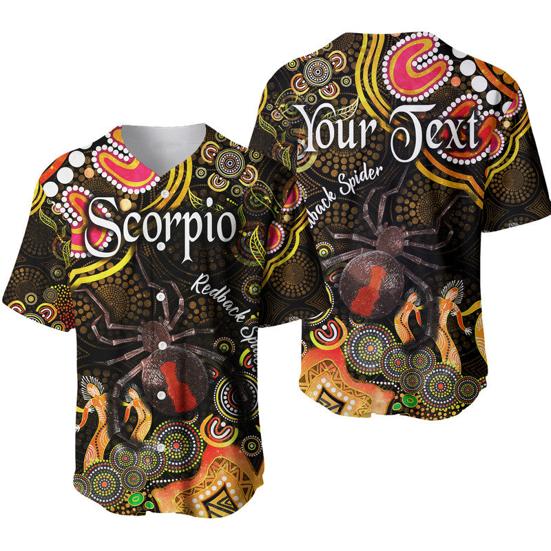 custom-personalised-australian-astrology-baseball-jersey-scorpio-redback-spider-zodiac-aboriginal-vibes-gold