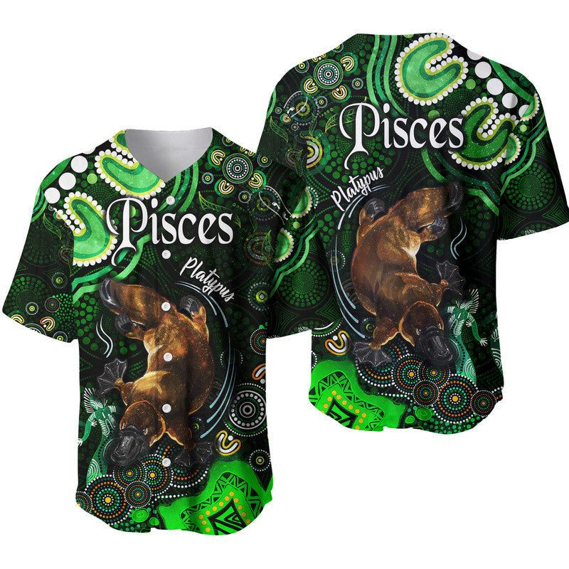 australian-astrology-baseball-jersey-pisces-platypus-zodiac-aboriginal-vibes-green