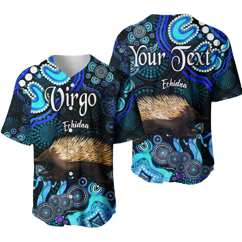 custom-personalised-australian-astrology-baseball-jersey-virgo-echidna-zodiac-aboriginal-vibes-blue