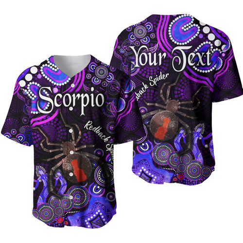 custom-personalised-australian-astrology-baseball-jersey-scorpio-redback-spider-zodiac-aboriginal-vibes-purple