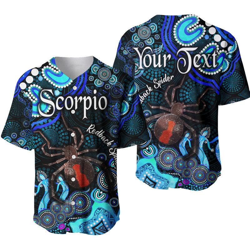 custom-personalised-australian-astrology-baseball-jersey-scorpio-redback-spider-zodiac-aboriginal-vibes-blue