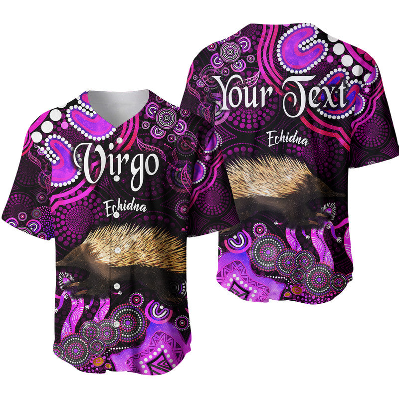 custom-personalised-australian-astrology-baseball-jersey-virgo-echidna-zodiac-aboriginal-vibes-pink