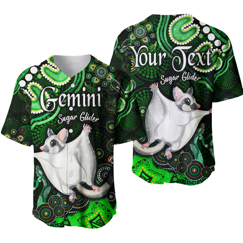 custom-personalised-australian-astrology-baseball-jersey-gemini-sugar-glider-zodiac-aboriginal-vibes-green
