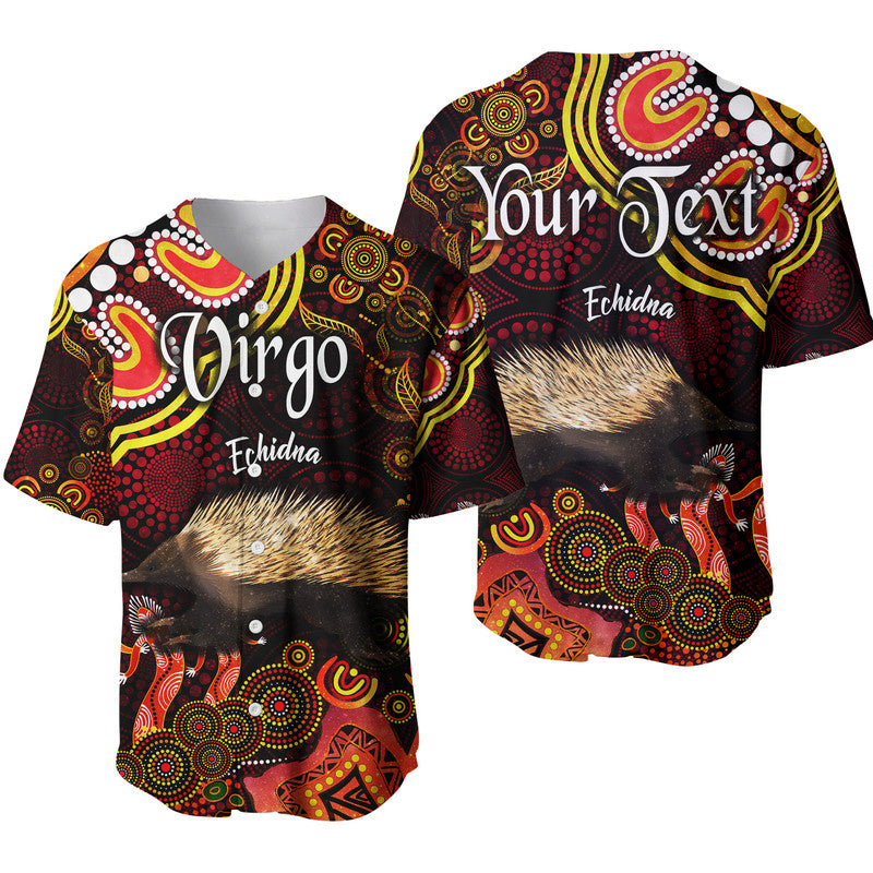custom-personalised-australian-astrology-baseball-jersey-virgo-echidna-zodiac-aboriginal-vibes-red