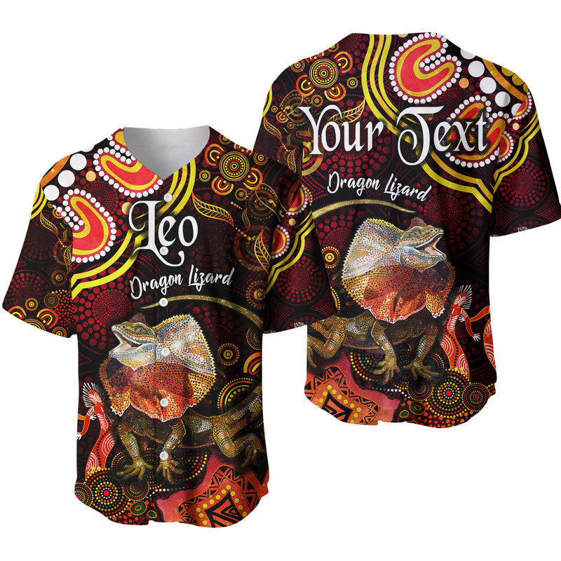 custom-personalised-australian-astrology-baseball-jersey-leo-dragon-lizard-zodiac-aboriginal-vibes-red