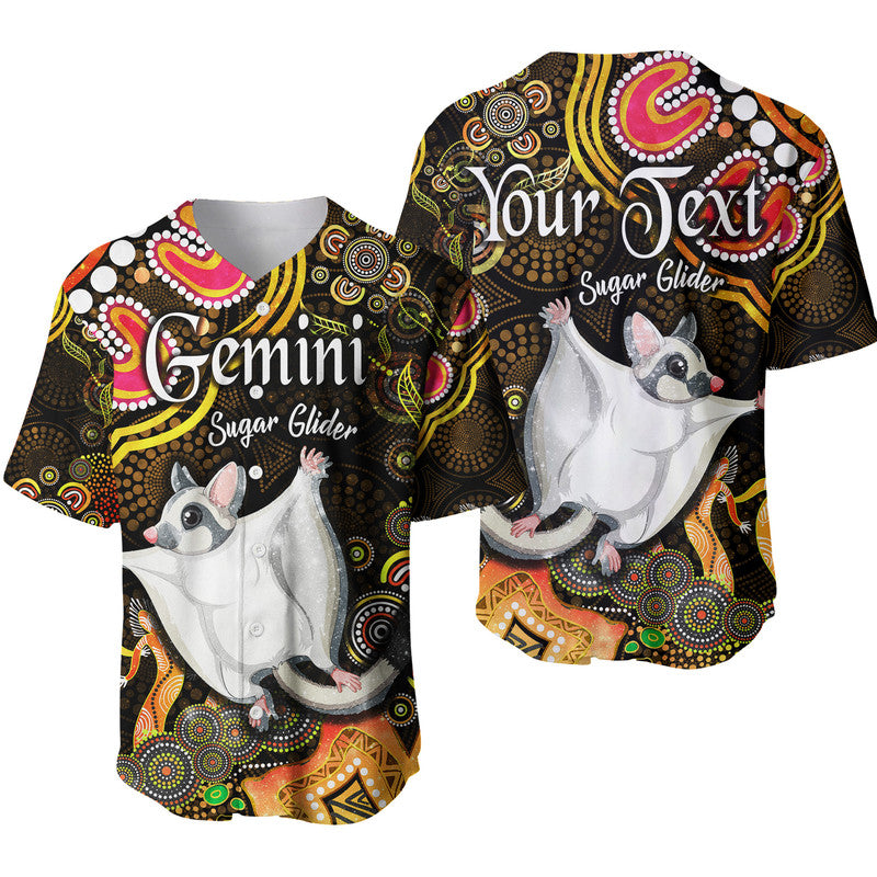 custom-personalised-australian-astrology-baseball-jersey-gemini-sugar-glider-zodiac-aboriginal-vibes-gold