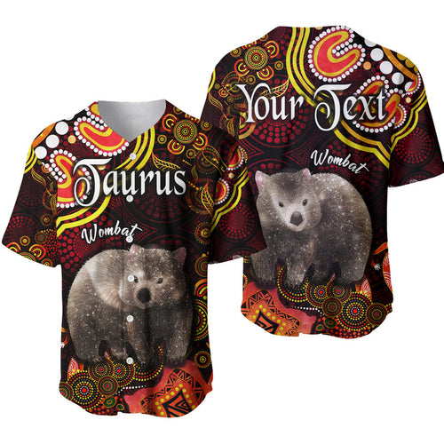 custom-personalised-australian-astrology-baseball-jersey-taurus-wombat-zodiac-aboriginal-vibes-red