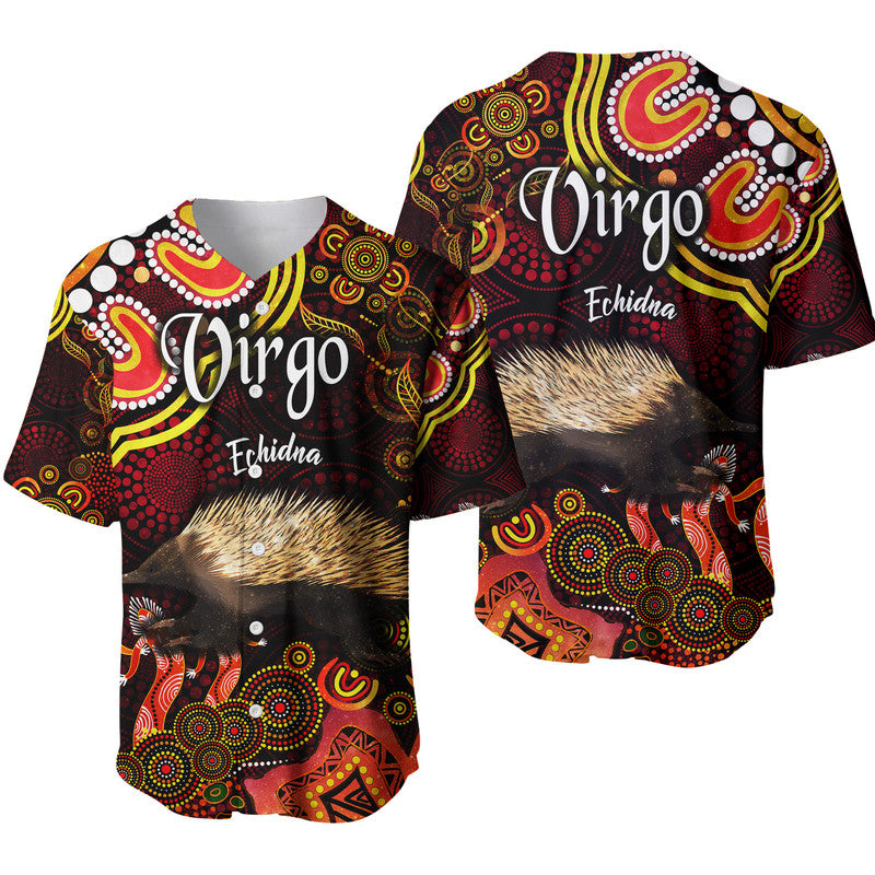 australian-astrology-baseball-jersey-virgo-echidna-zodiac-aboriginal-vibes-red