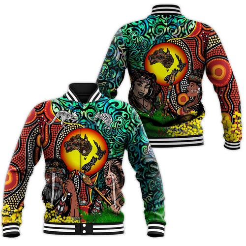 Australia Aboriginal Kangaroo Combine New Zealand Maori Kiwi Bird Baseball Jacket - LT2