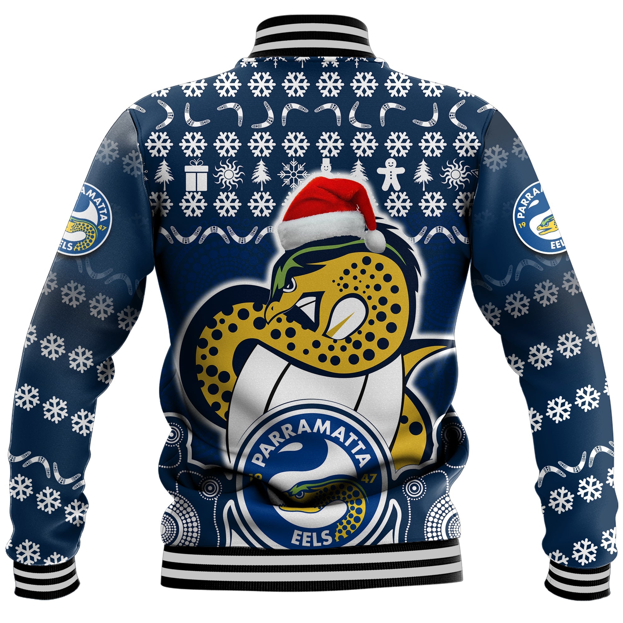 parramatta-eels-christmas-vibe-with-aboriginal-dot-panting-style-baseball-jacket