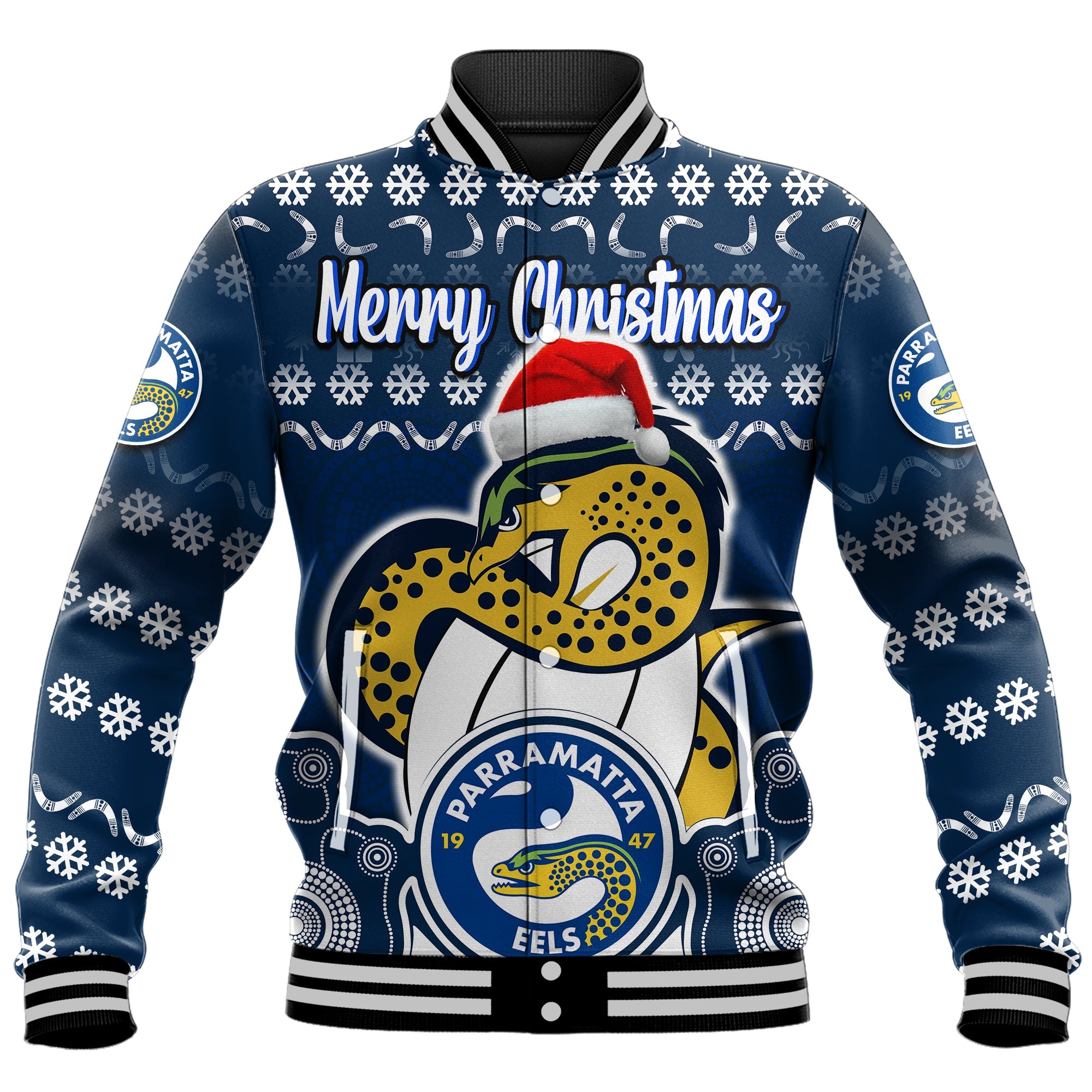 parramatta-eels-christmas-vibe-with-aboriginal-dot-panting-style-baseball-jacket