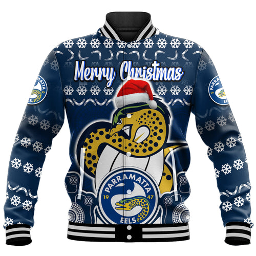 custom-personalised-parramatta-eels-christmas-vibe-with-aboriginal-dot-panting-style-baseball-jacket
