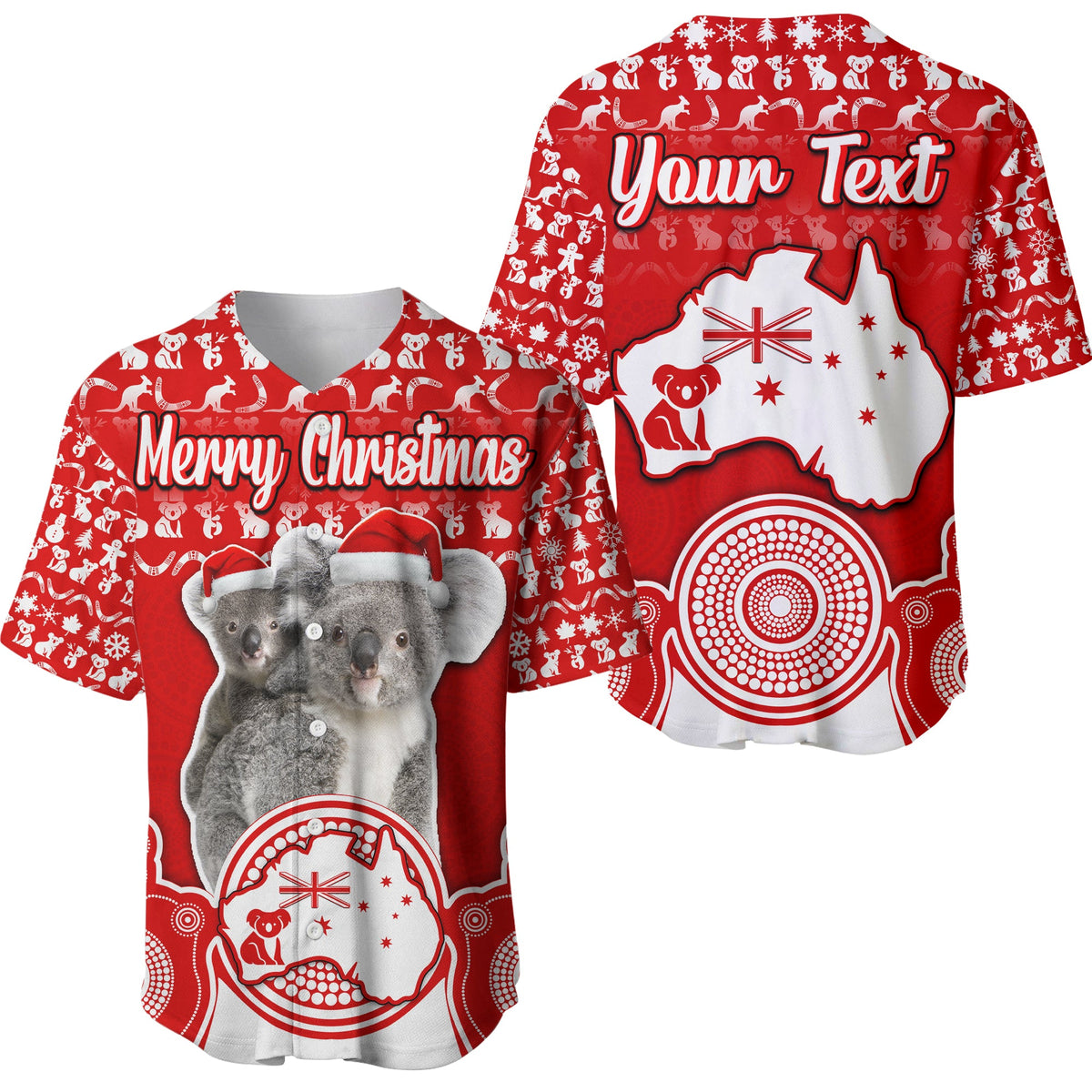 custom-personalised-australian-koala-christmas-vibe-with-aboriginal-dot-painting-style-no1-baseball-jersey