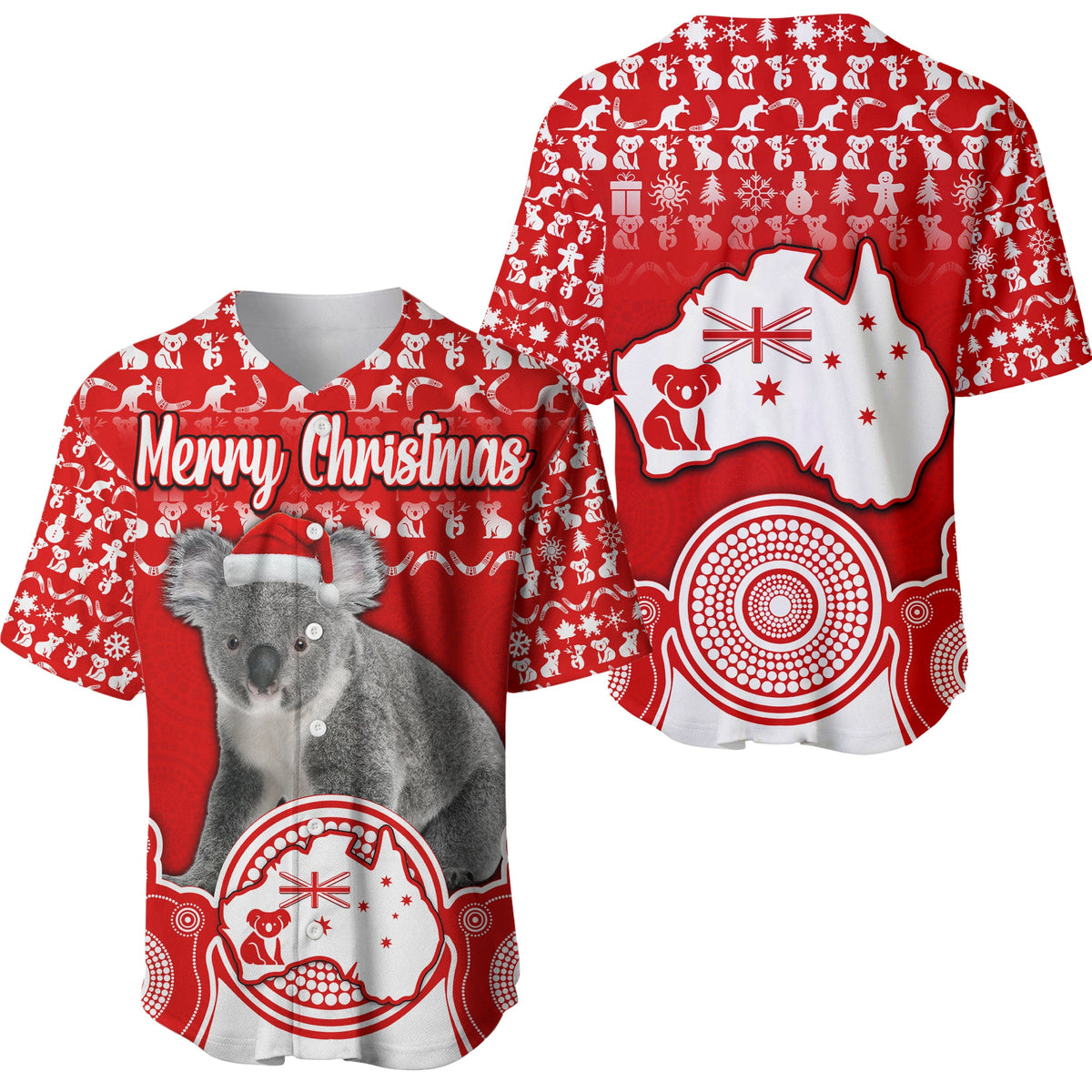 australian-koala-christmas-vibe-with-aboriginal-dot-painting-style-no2-baseball-jersey