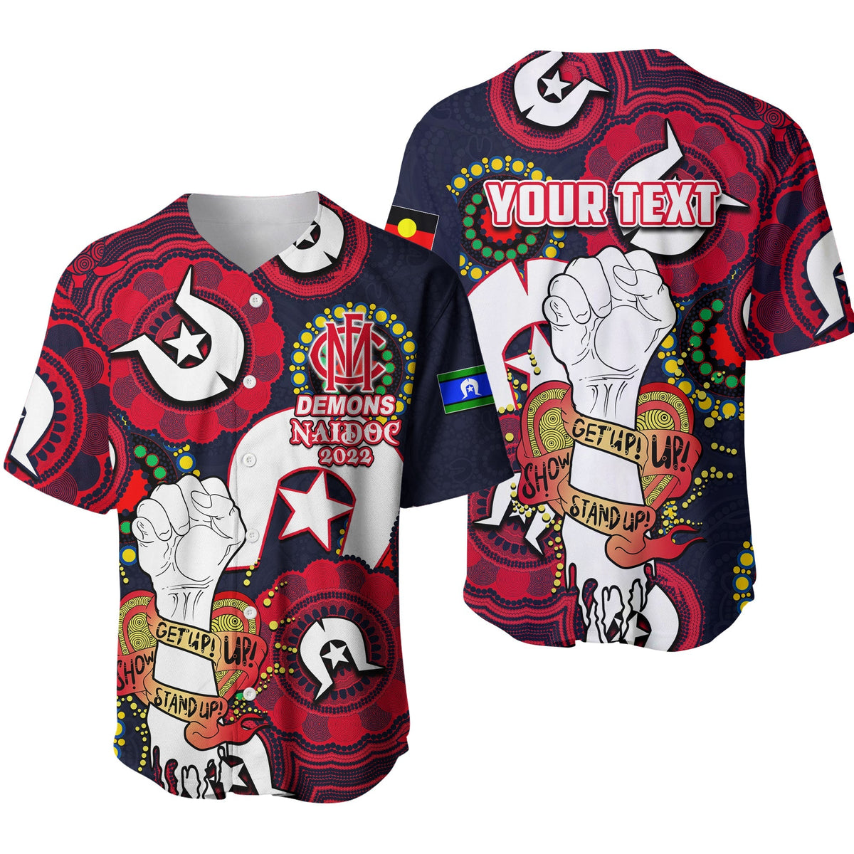 custom-personalised-demons-australian-football-baseball-jersey-naidoc-week-2022-lets-fight-together