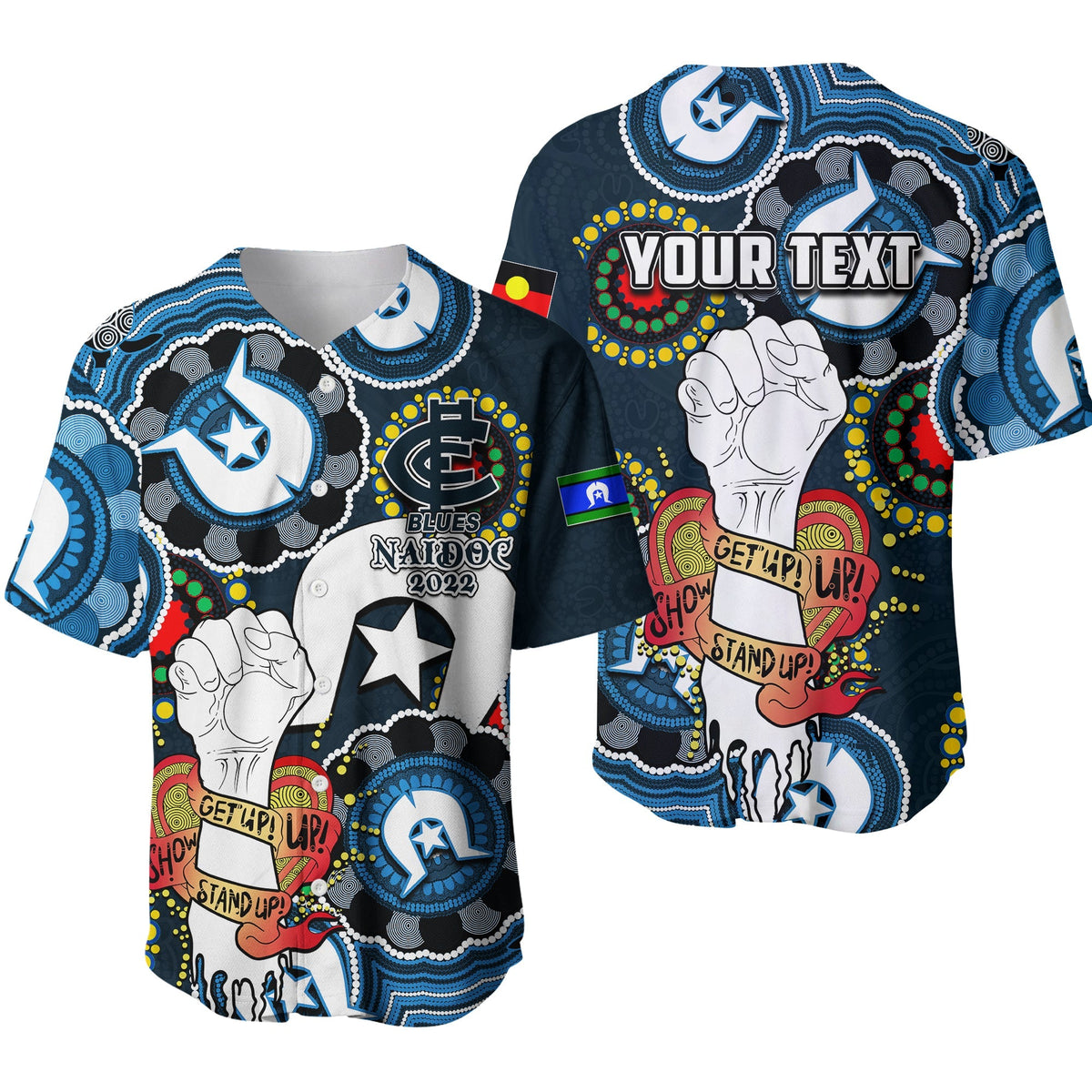 custom-personalised-blues-australian-football-baseball-jersey-naidoc-week-2022-lets-fight-together