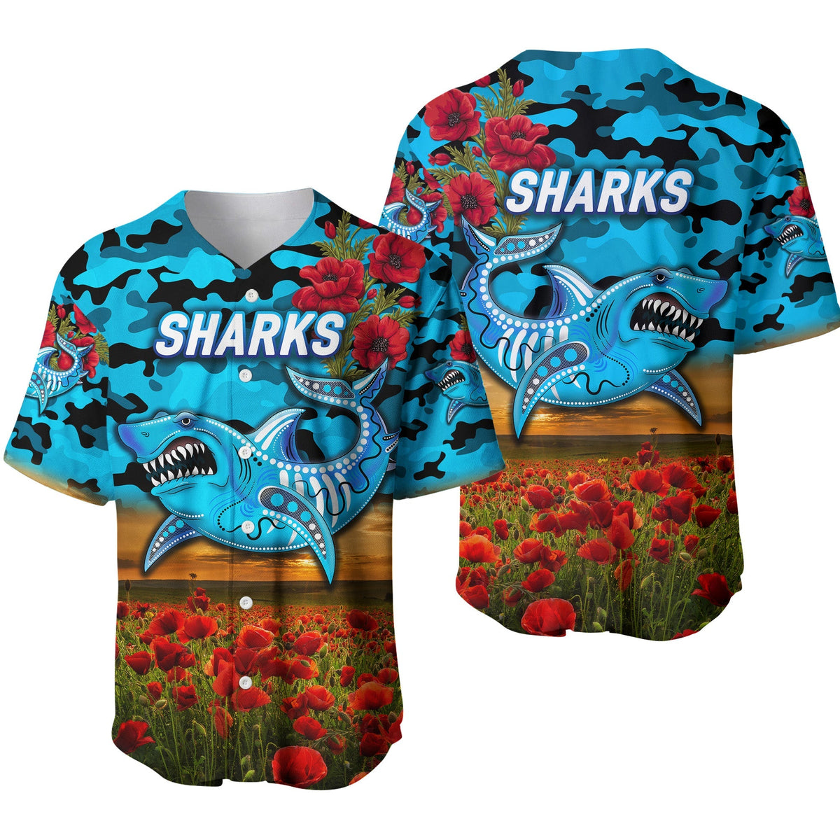 cronulla-sutherland-sharks-anzac-2022-baseball-jersey-poppy-flowers-vibes