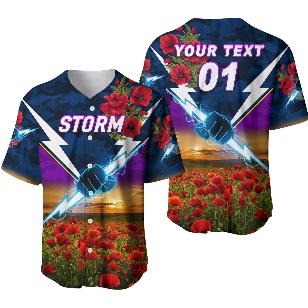custom-personalised-melbourne-storm-anzac-2022-baseball-jersey-poppy-flowers-vibes