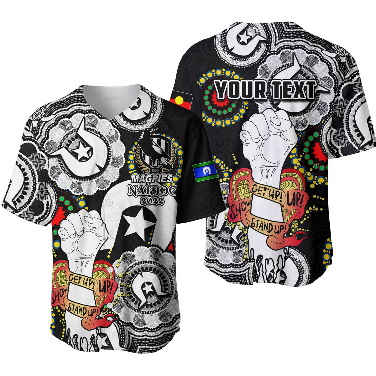 custom-personalised-magpies-australian-football-baseball-jersey-naidoc-week-2022-lets-fight-together