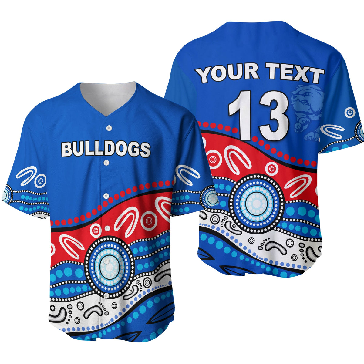 custom-personalised-bulldogs-indigenous-baseball-jersey-western-custom-text-and-number