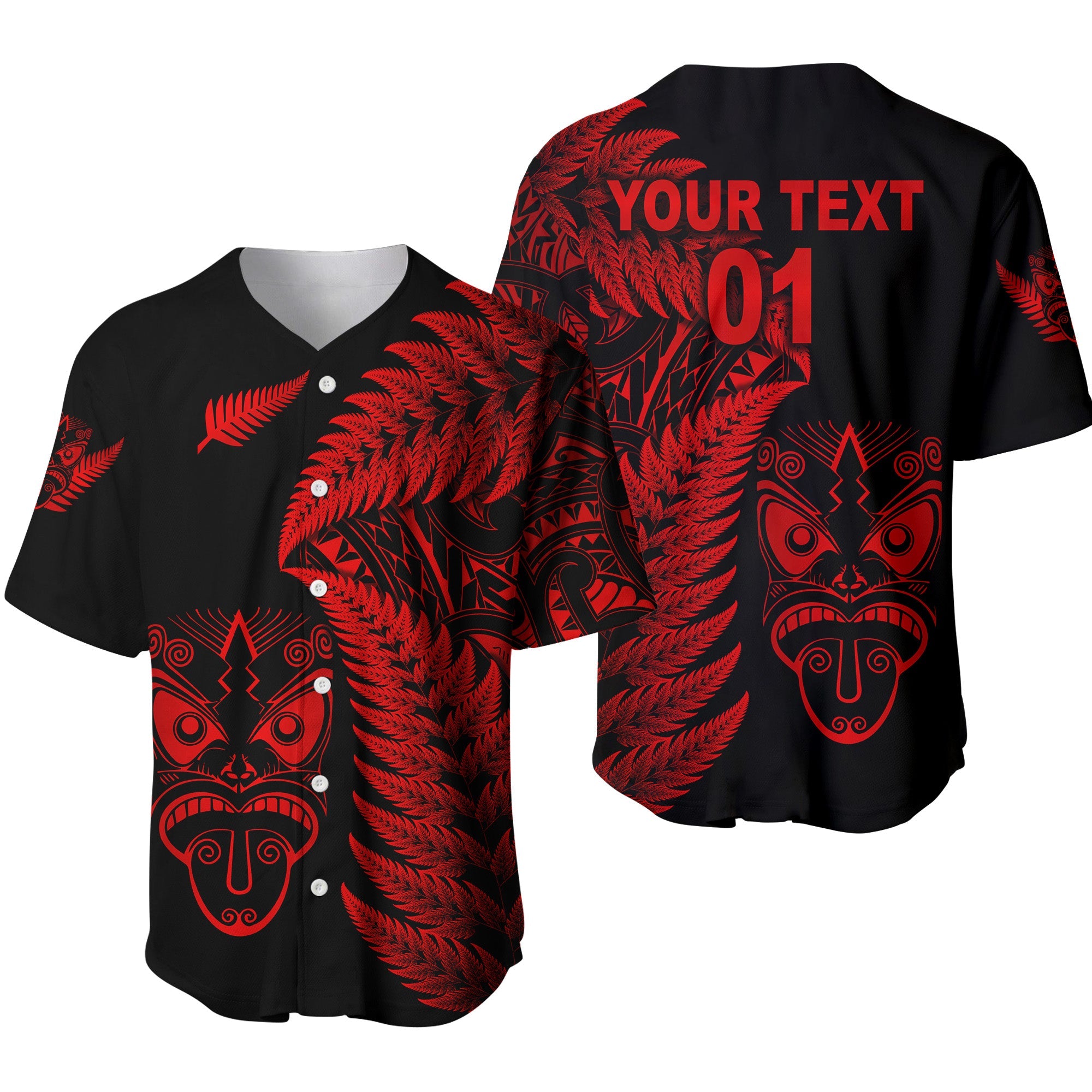 custom-personalised-new-zealand-haka-rugby-maori-baseball-jersey-silver-fern-vibes-red