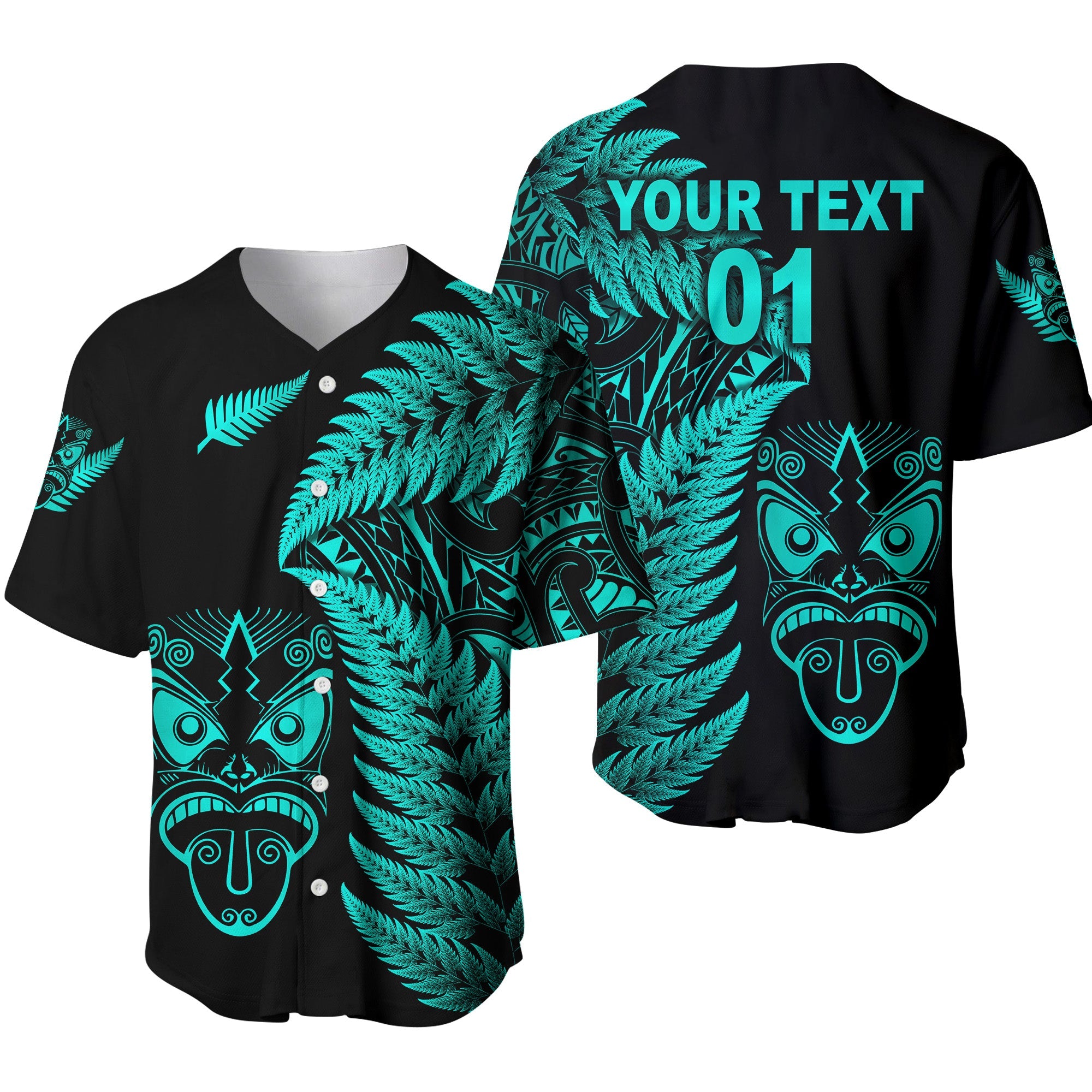 custom-personalised-new-zealand-haka-rugby-maori-baseball-jersey-silver-fern-vibes-turquoise