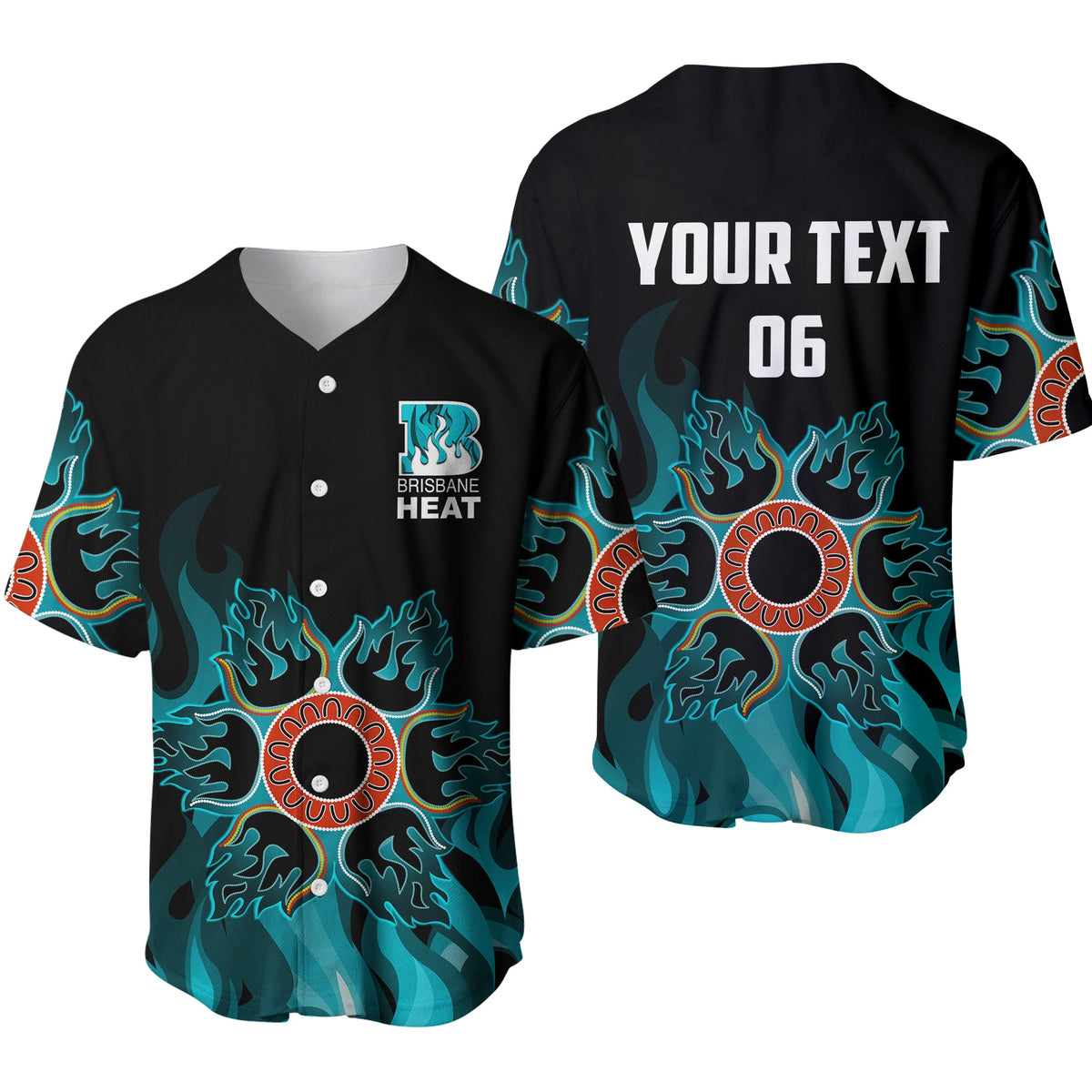 (Custom Personalised And Number) Brisbane Heat Basebal Jersey Cricket Simple Style