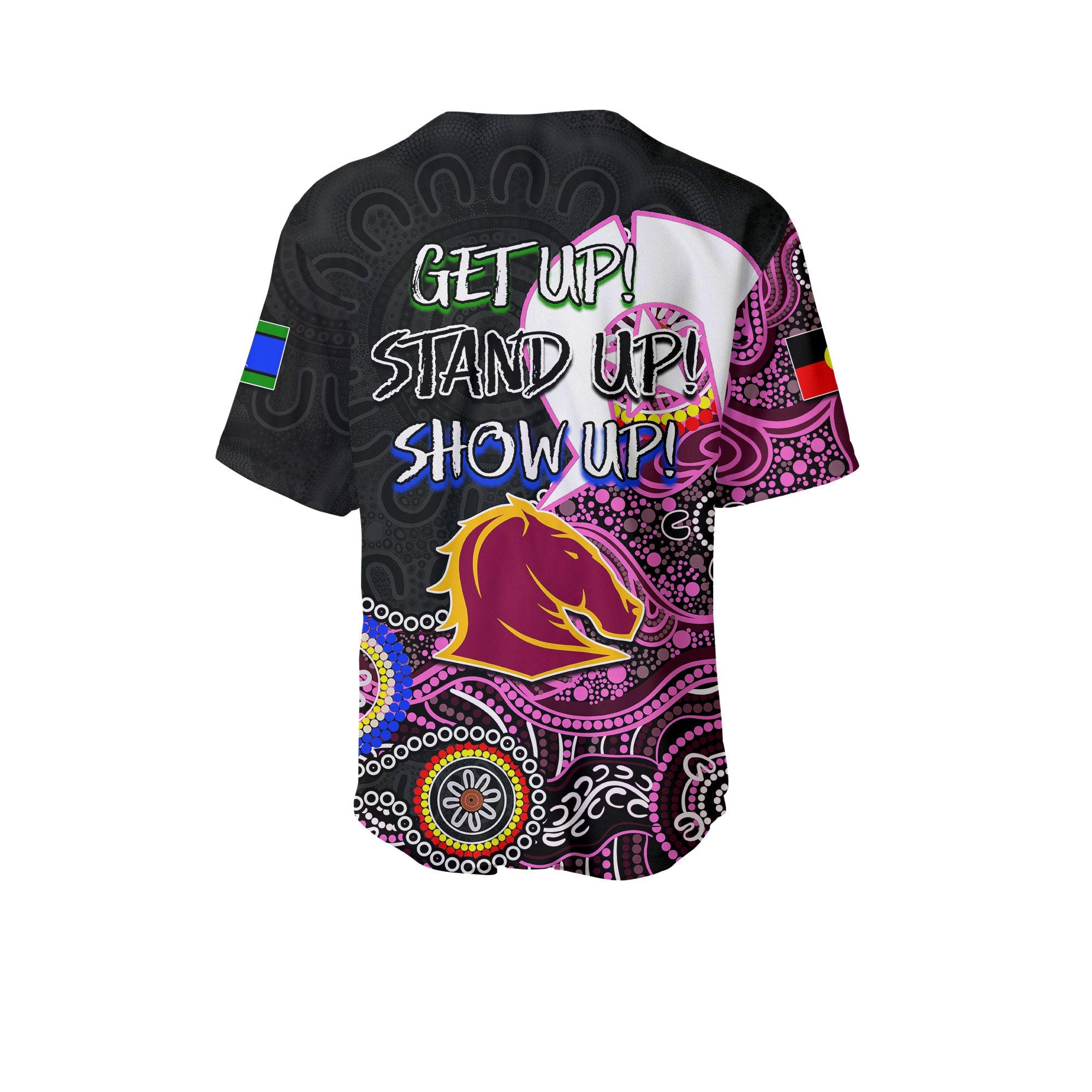 Broncos NAIDOC 2022 Patterns Baseball Jersey Pink Style LT6