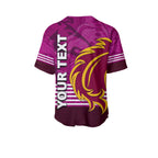 (Custom Personalised) Broncos Rugby Baseball Jersey Pink Jersey LT6