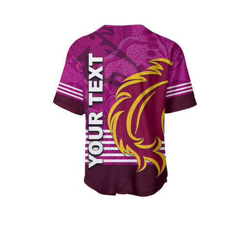 (Custom Personalised) Broncos Rugby Baseball Jersey Pink Jersey LT6