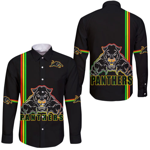 penrith-panthers-hawaii-long-sleeve-button-shirt-angry-panther-simple-style