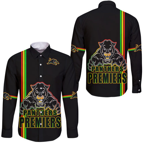 penrith-panthers-premiers-hawaii-long-sleeve-button-shirt-angry-panther-simple-style