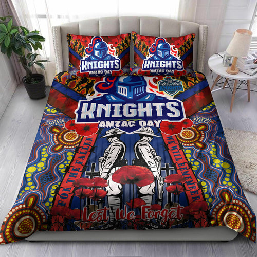 knights-rugby-anzac-custom-watercolour-bedding-set-remembrance-indigenous-newcastle-knights-with-poppy-flower