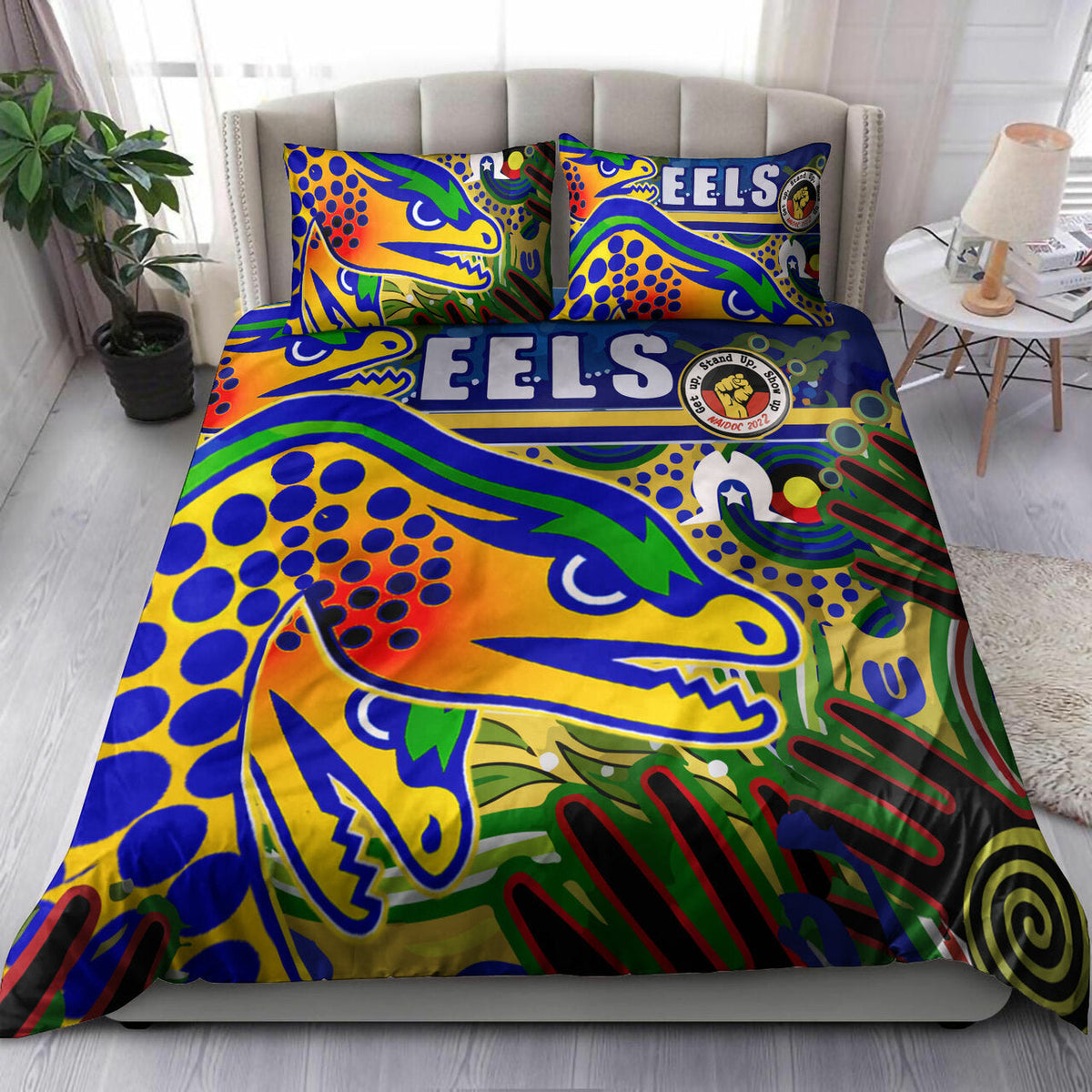 eels-rugby-australia-naidoc-week-custom-bedding-set-eels-getting-up-standing-up-and-showing-up