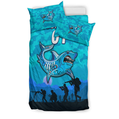 custom-personalised-cronulla-sutherland-sharks-anzac-2022-bedding-set-simple-style-blue