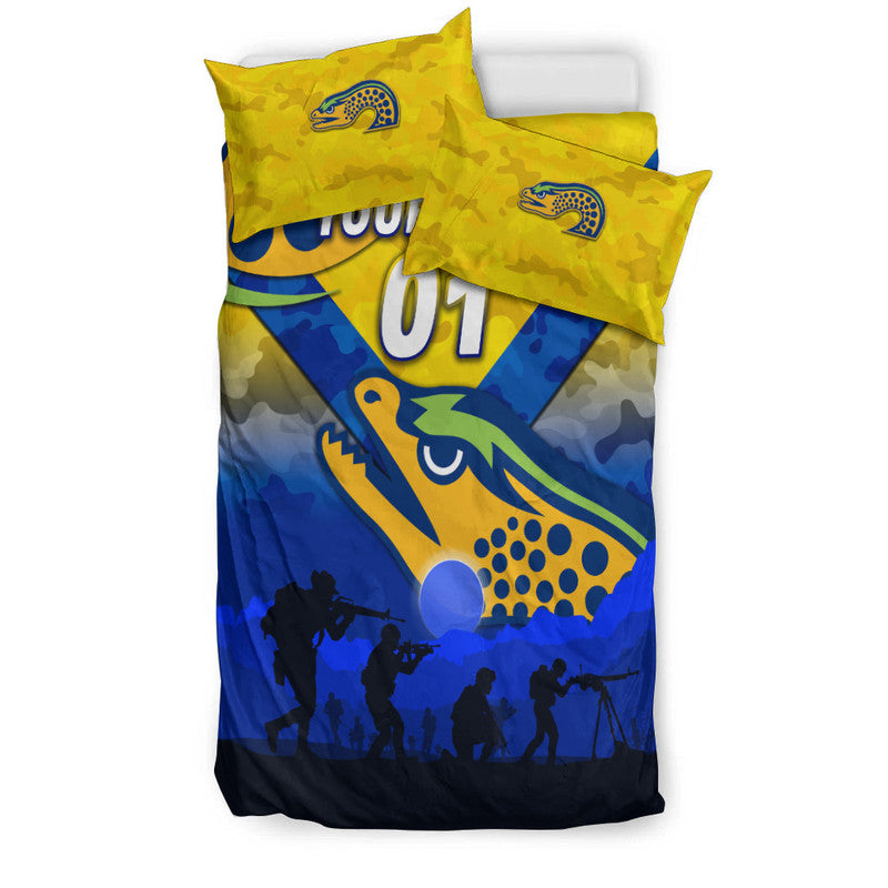 custom-personalised-parramatta-eels-anzac-2022-bedding-set-simple-style-gold