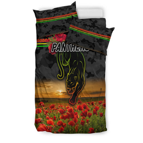 penrith-panthers-anzac-2022-bedding-set-poppy-flowers-vibes-black