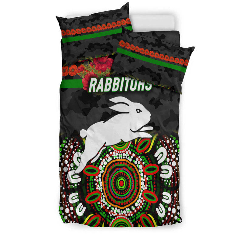 south-sydney-rabbitohs-anzac-2022-bedding-set-indigenous-vibes-black