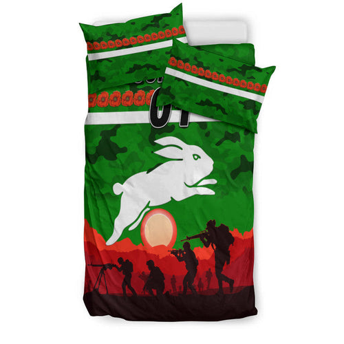 custom-personalised-south-sydney-rabbitohs-anzac-2022-bedding-set-simple-style-green