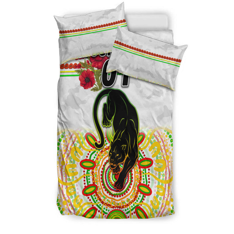 custom-personalised-penrith-panthers-anzac-2022-bedding-set-indigenous-vibes-white
