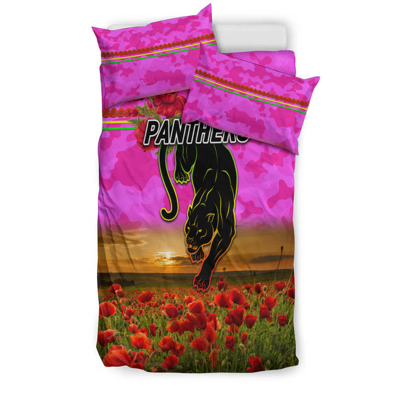 penrith-panthers-anzac-2022-bedding-set-poppy-flowers-vibes-pink