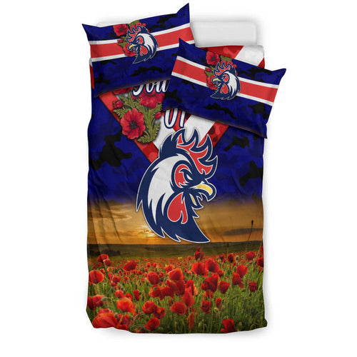 custom-personalised-sydney-roosters-anzac-2022-bedding-set-poppy-flowers-vibes-blue